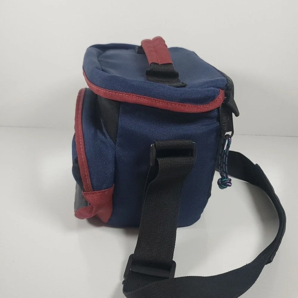 Lowe-Pro Mini Magnum Camera Bag Blue & Red Vintage Shoulder Bag w/ Strap